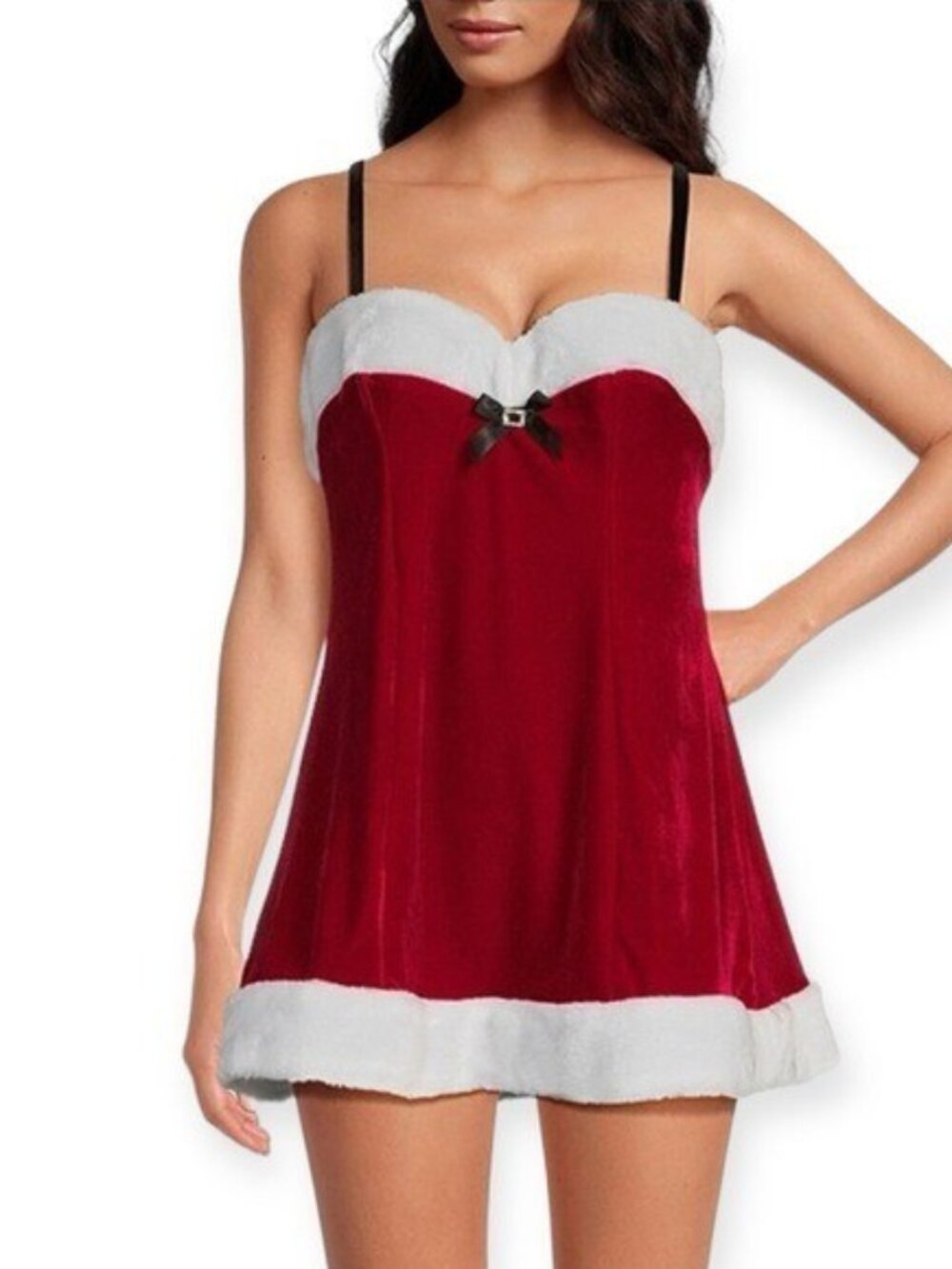Cinema Etoile NWT Wmns  Red Velvet Holiday Chemise Set, Size 2X (Looks Smaller)